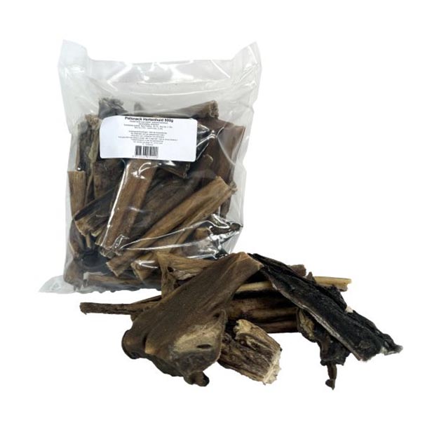 Petsnack Hertenhuid Zonder Haar 500 gram