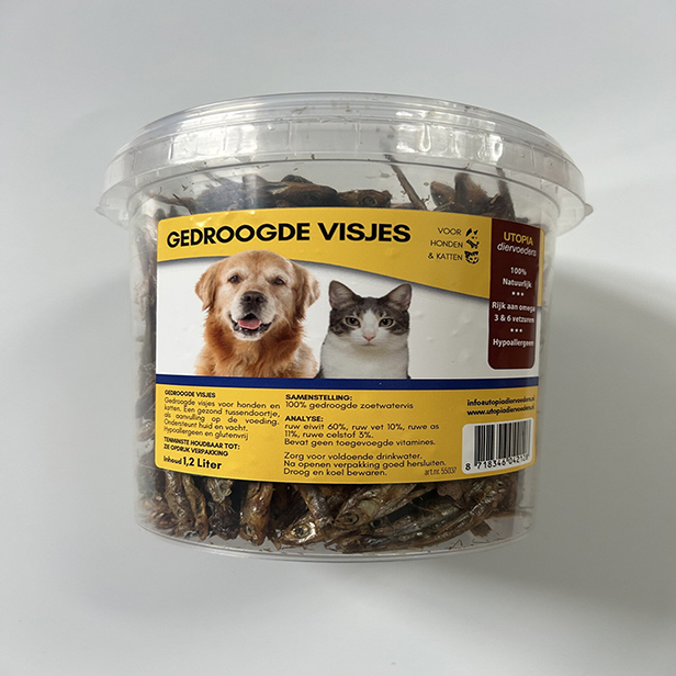 Gedroogde Visjes Voor Hond En Kat